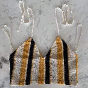 Zara Striped Rustic Knit Top: Size M